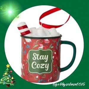 💋 New Pioneer Woman (1) Christmas Mug Ornament “Stay Cozy”